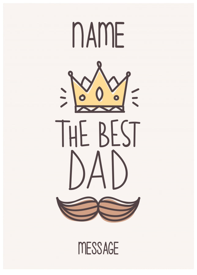 Personalised The Best Dad Card for Birthday, Christmas or Father's Day