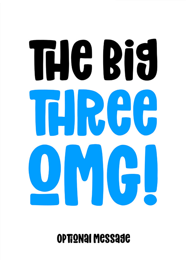 The Big OMG! Funny 30th Birthday Card for Him
