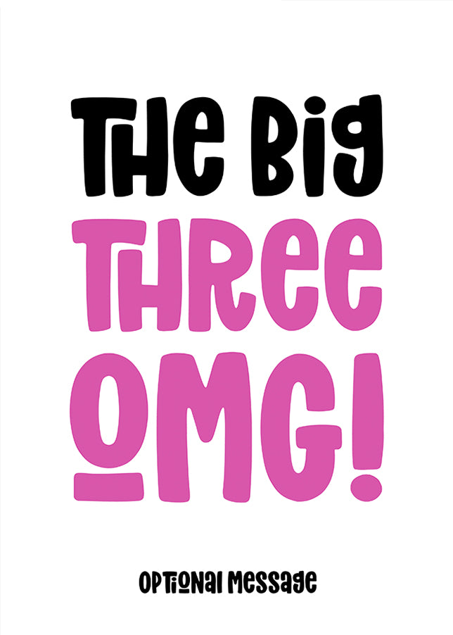 The Big OMG! Funny 30th Birthday Card for Her