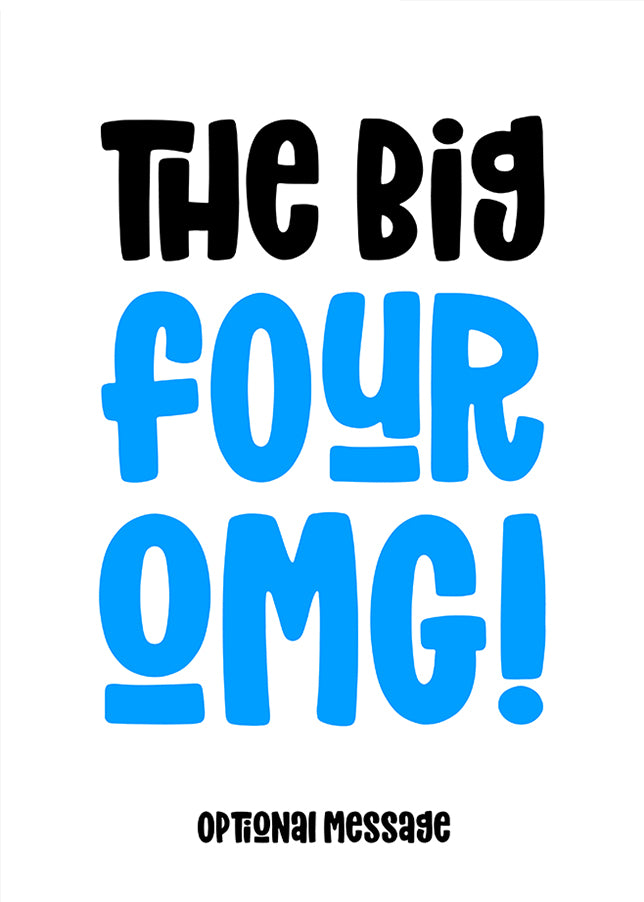 The Big OMG! Funny 40th Birthday Card for Him