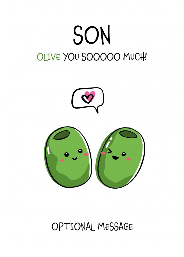 Veggie Pun Birthday Card for Son - I Love You So Much