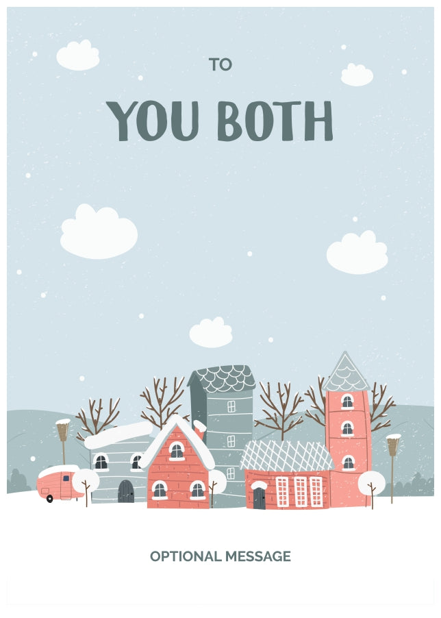 To You Both Christmas Card - Winter Village