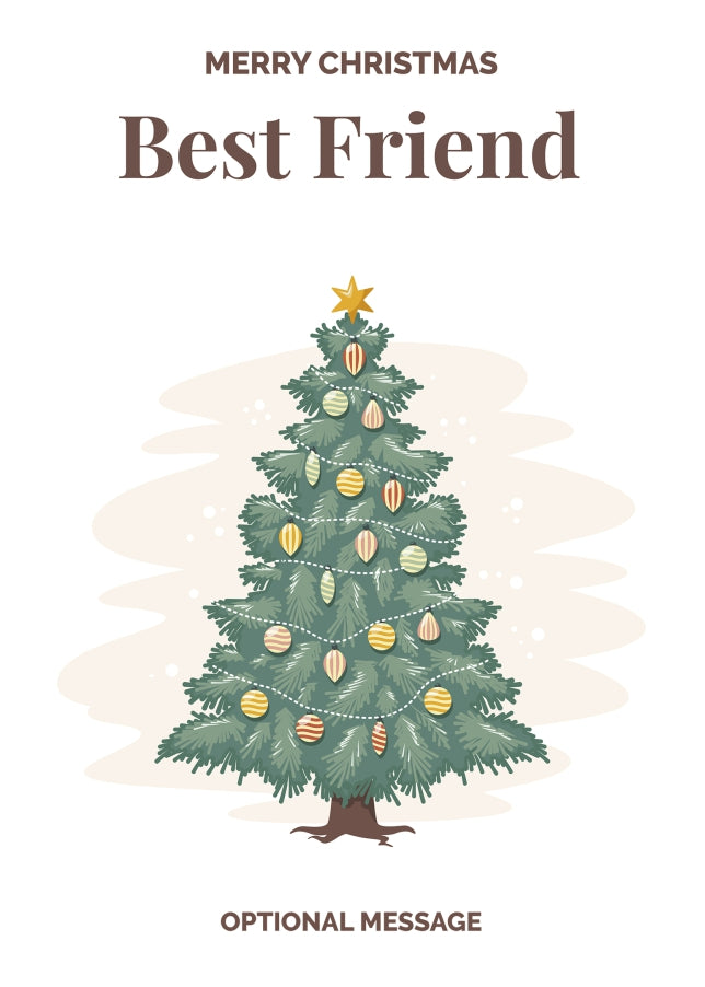 Vintage Tree Christmas Card for Best Friend - Traditional and Unique