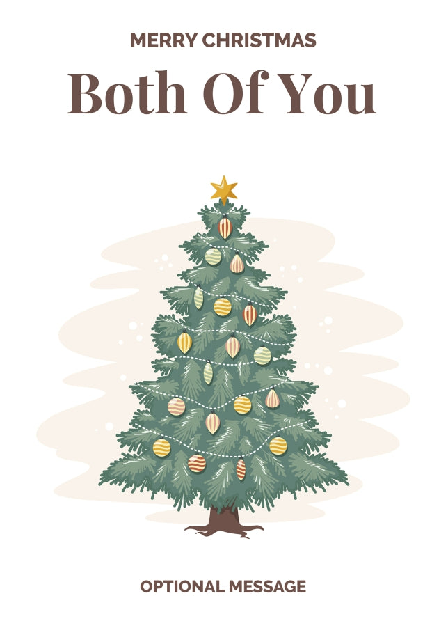 Vintage Tree Christmas Card for Both Of You - Traditional and Unique