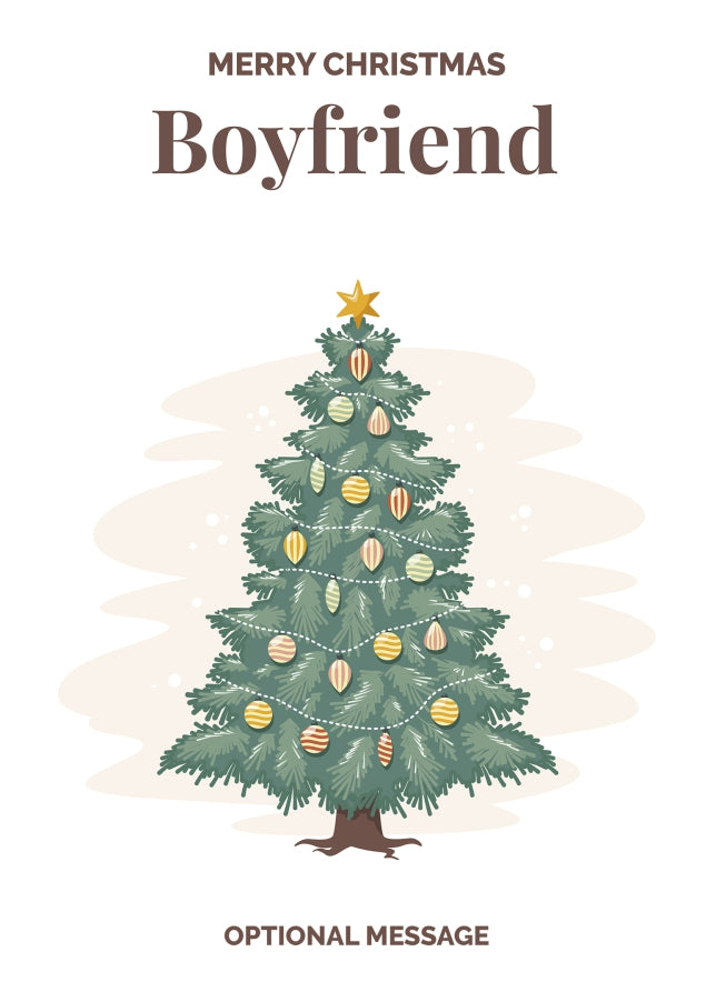 Vintage Tree Christmas Card for Boyfriend - Traditional and Unique