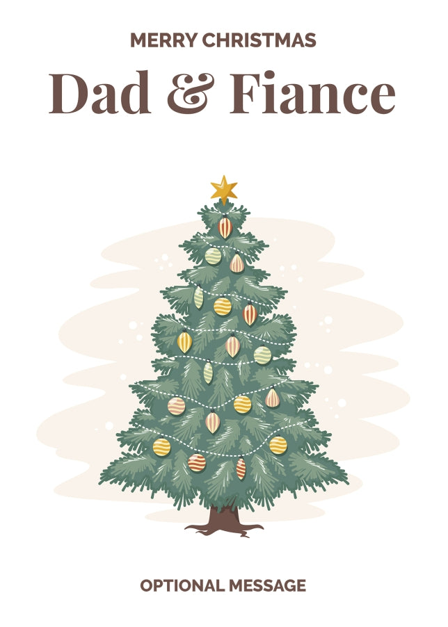 Vintage Tree Christmas Card for Dad & Fiance - Traditional and Unique