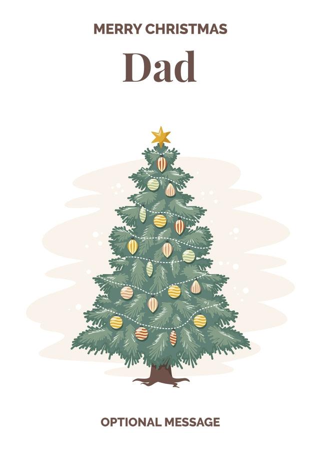 Vintage Tree Christmas Card for Dad - Traditional and Unique