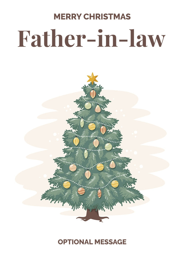 Vintage Tree Christmas Card for Father-in-law - Traditional and Unique
