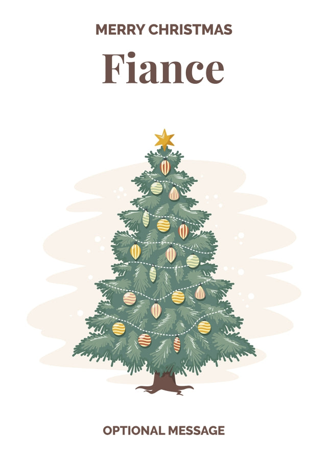 Vintage Tree Christmas Card for Fiance - Traditional and Unique