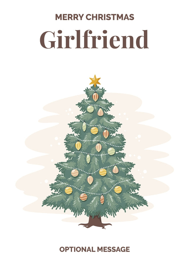 Vintage Tree Christmas Card for Girlfriend - Traditional and Unique