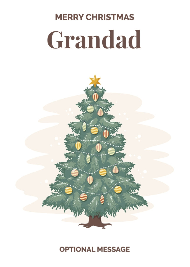 Vintage Tree Christmas Card for Grandad - Traditional and Unique