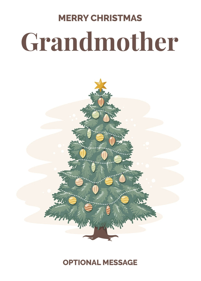 Vintage Tree Christmas Card for Grandmother - Traditional and Unique