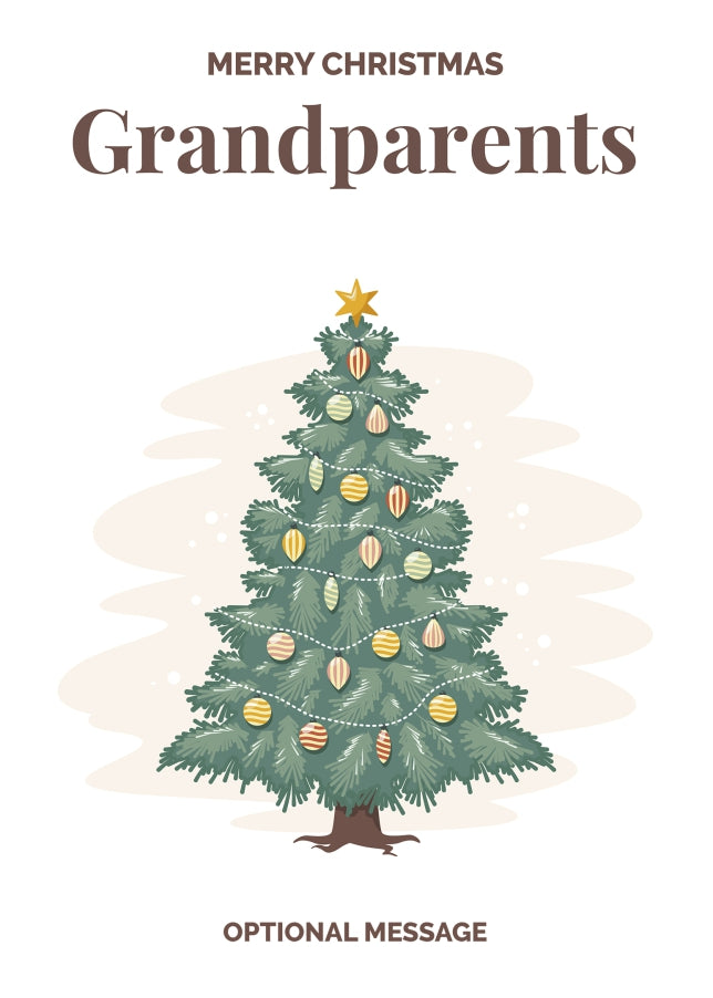 Vintage Tree Christmas Card for Grandparents - Traditional and Unique