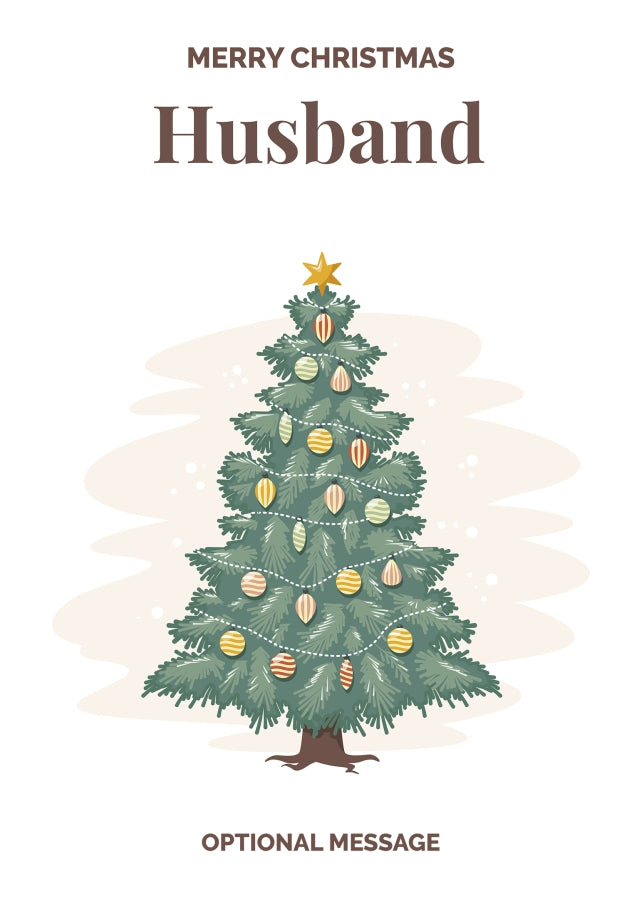 Vintage Tree Christmas Card for Husband - Traditional and Unique