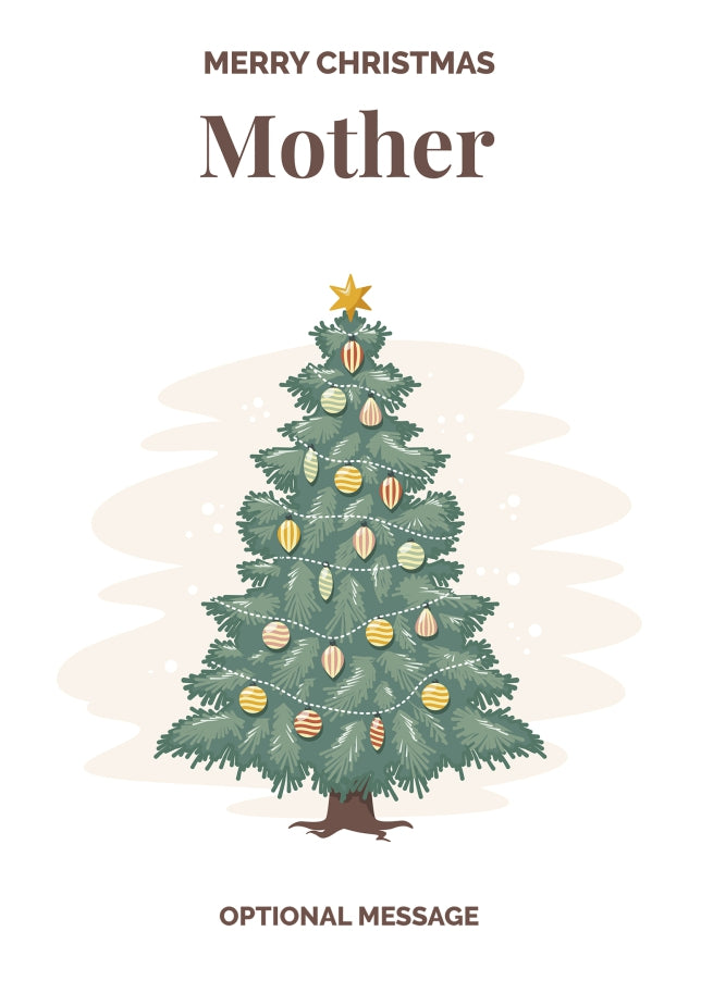 Vintage Tree Christmas Card for Mother - Traditional and Unique