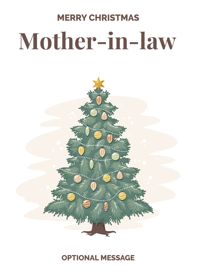 Vintage Tree Christmas Card for Mother-in-law - Traditional and Unique