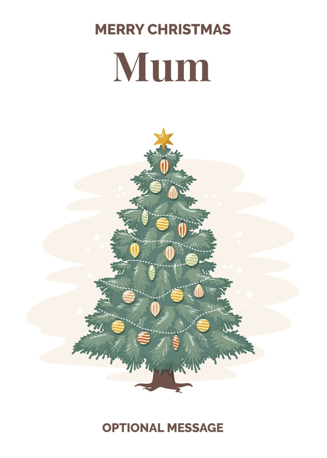 Vintage Tree Christmas Card for Mum - Traditional and Unique