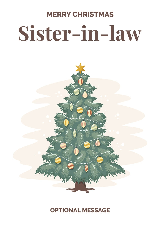 Vintage Tree Christmas Card for Sister-in-law - Traditional and Unique