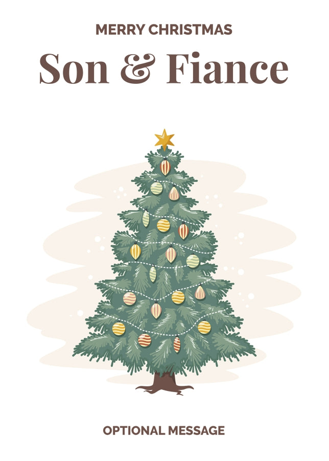Vintage Tree Christmas Card for Son & Fiance - Traditional and Unique