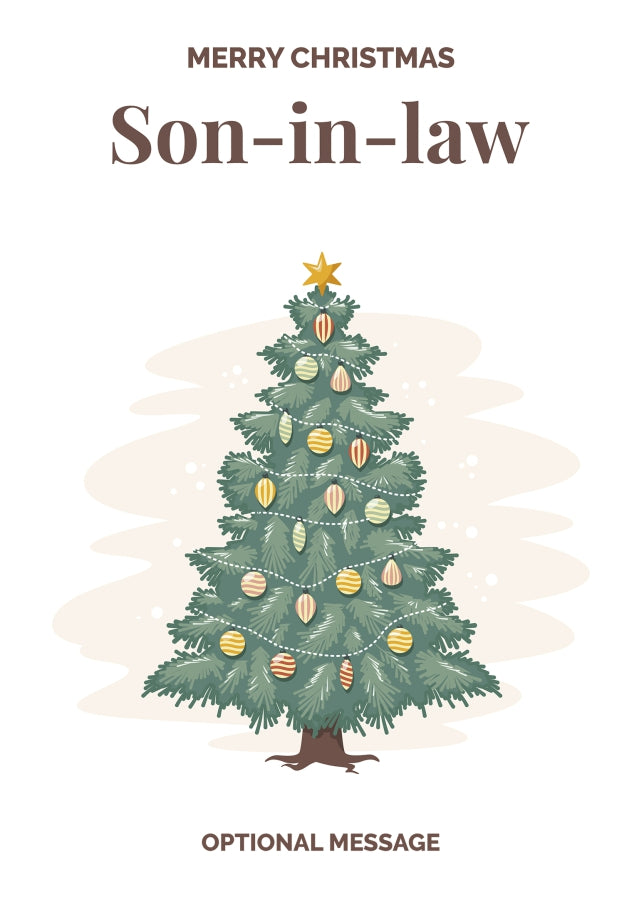 Vintage Tree Christmas Card for Son-in-law - Traditional and Unique