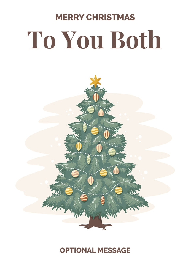 Vintage Tree Christmas Card for To You Both - Traditional and Unique