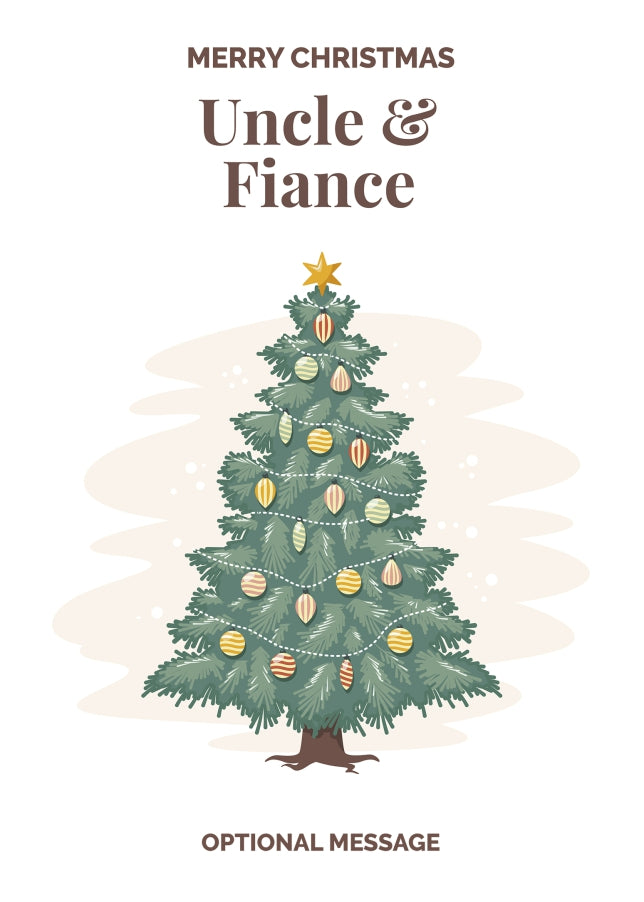 Vintage Tree Christmas Card for Uncle & Fiance - Traditional and Unique