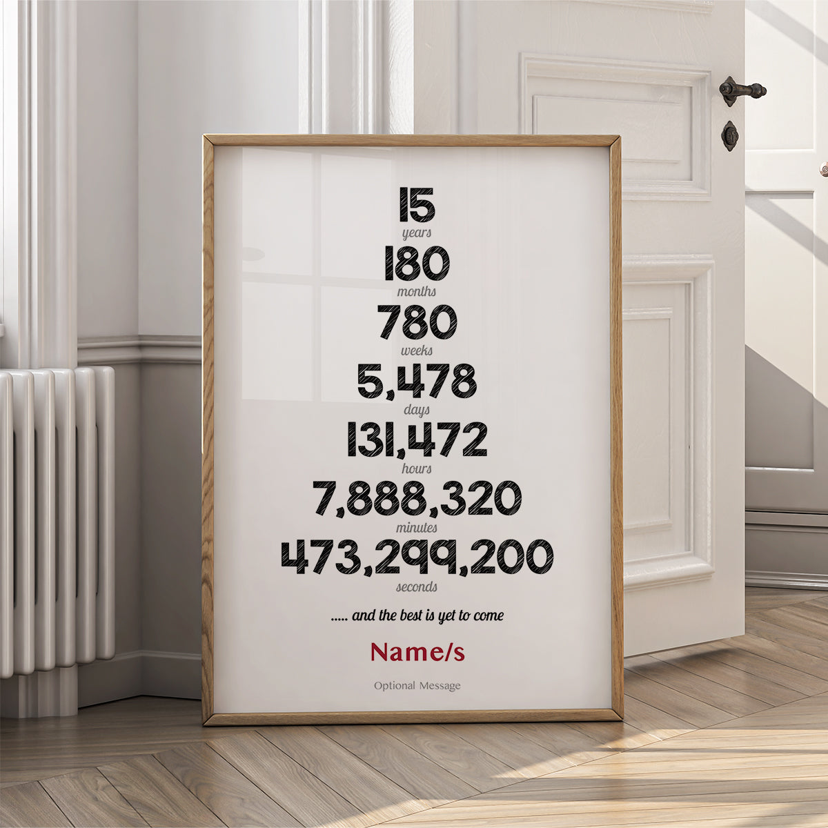 15th Wedding Anniversary Wall Art - 15 Year Anniversary Print - {VARIATION}