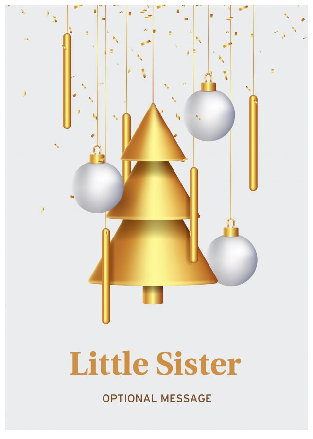 Traditional Little Sister Christmas Card - Wind Chimes