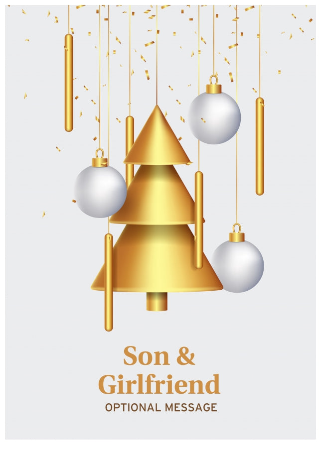 Hunts England Biglietto Di Natale Per Figlio E Fidanzata - 'To A Special Son & Girlfriend At Christmas' - Formato 148x148 Mm Con Busta Marrone, Collezione Notte Stellata