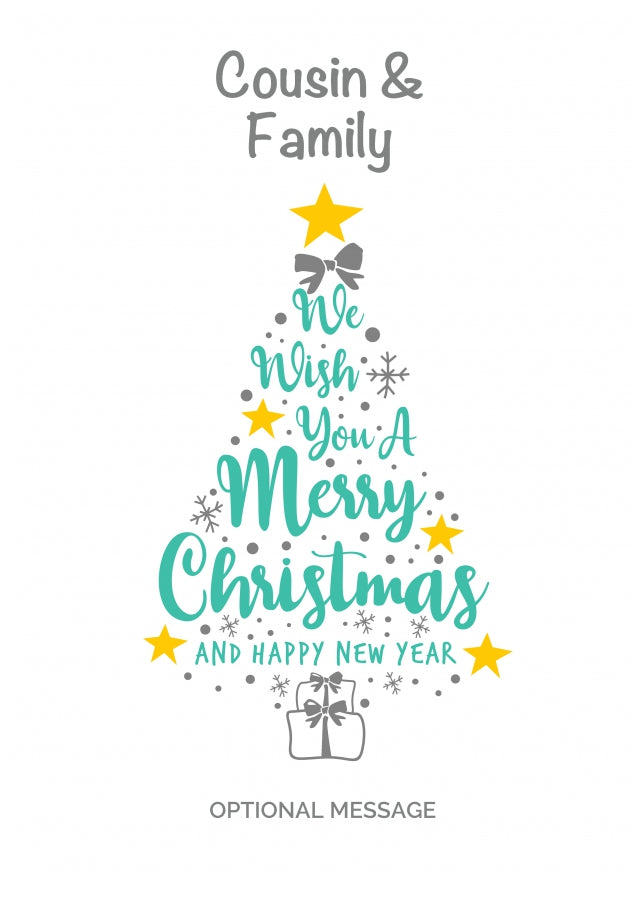 Cousin & Family Wish You a Merry Christmas Card