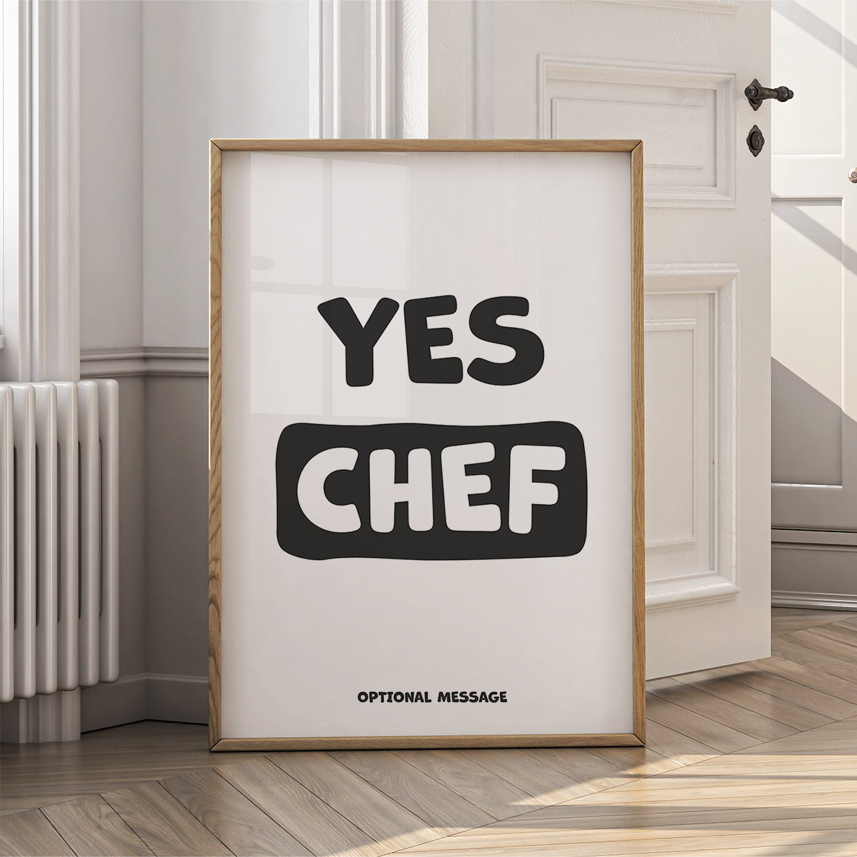 Yes Chef - Kitchen Wall Art with Modern and Funny Twist