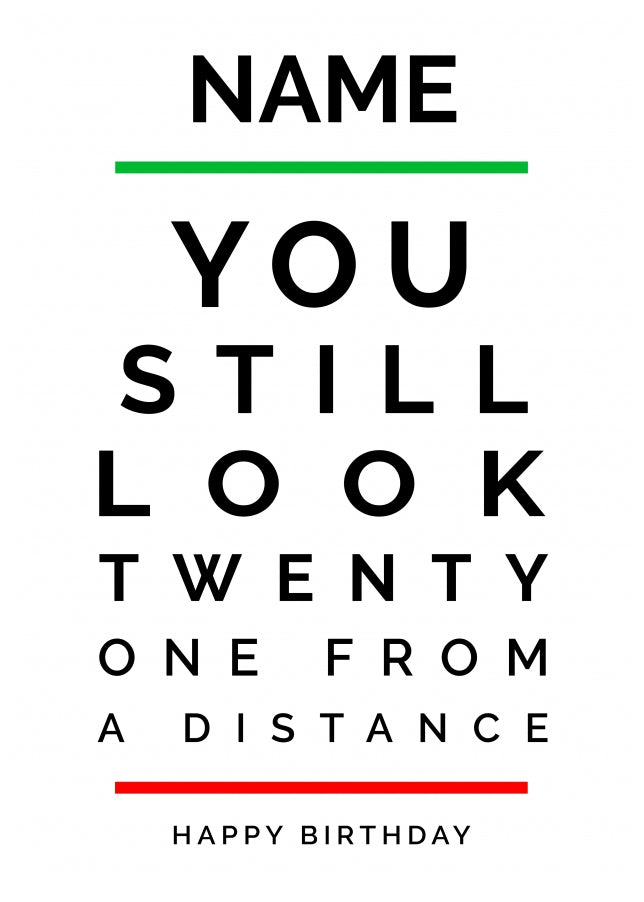 Personalised You Still Look 21 From a Distance Card