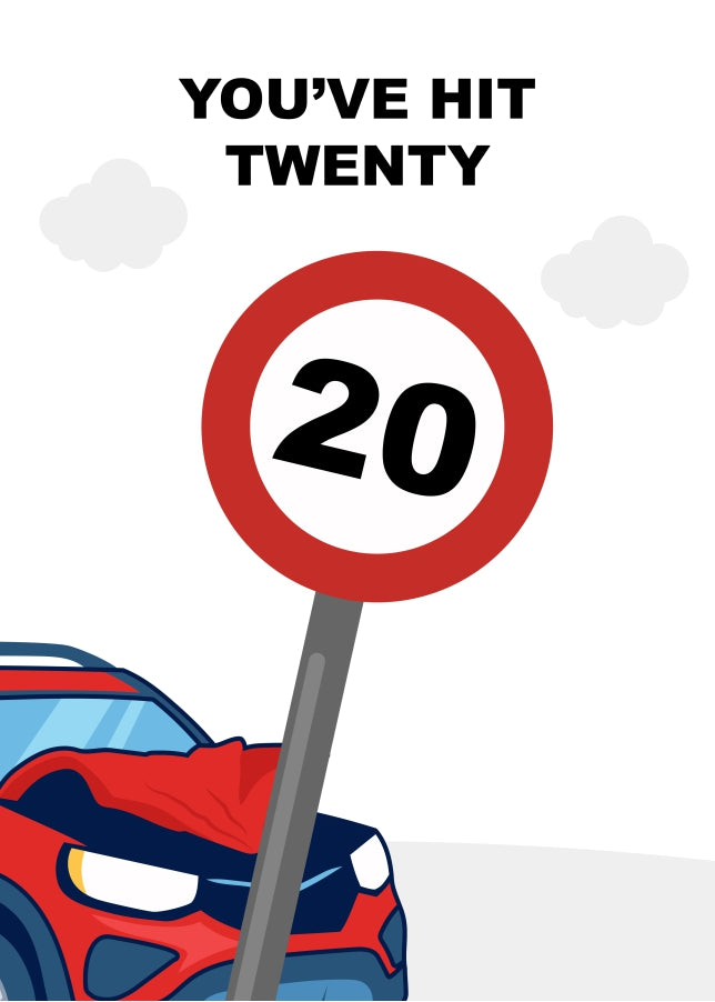 Age 20 Birthday Card for Him or Her