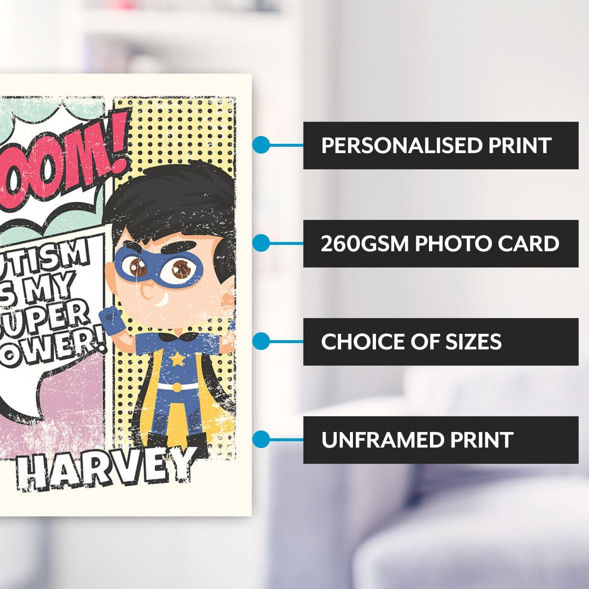 Personalised Autism is my Super Power Print