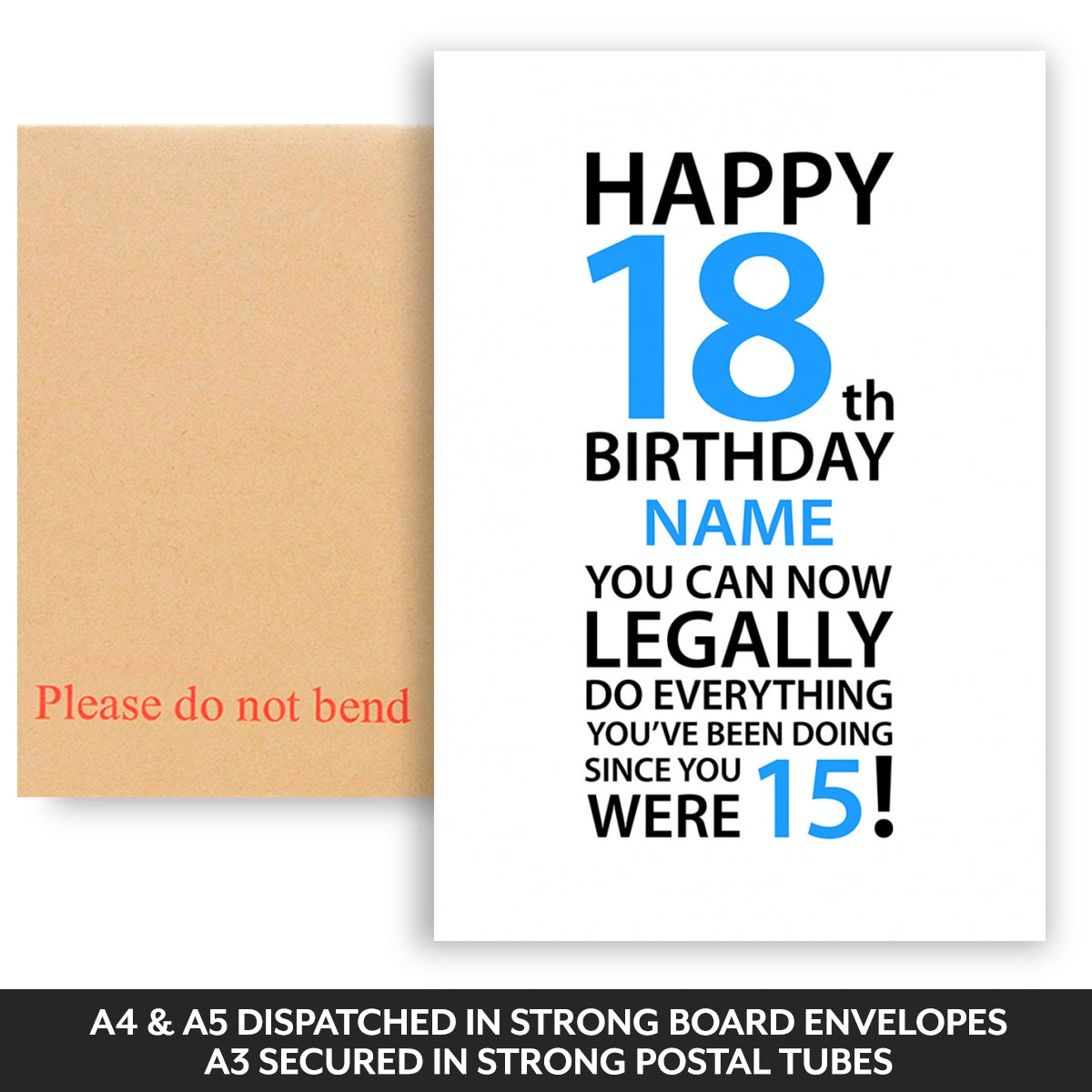 Dispatched in strong board backed envelopes