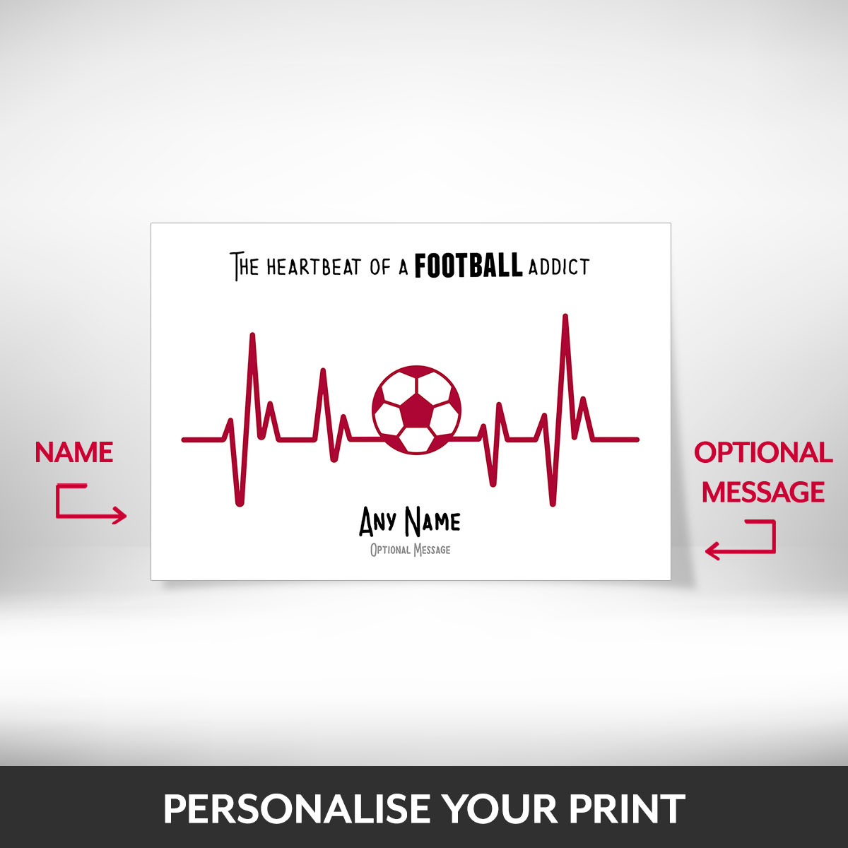 What can be personalised on this heartbeat print