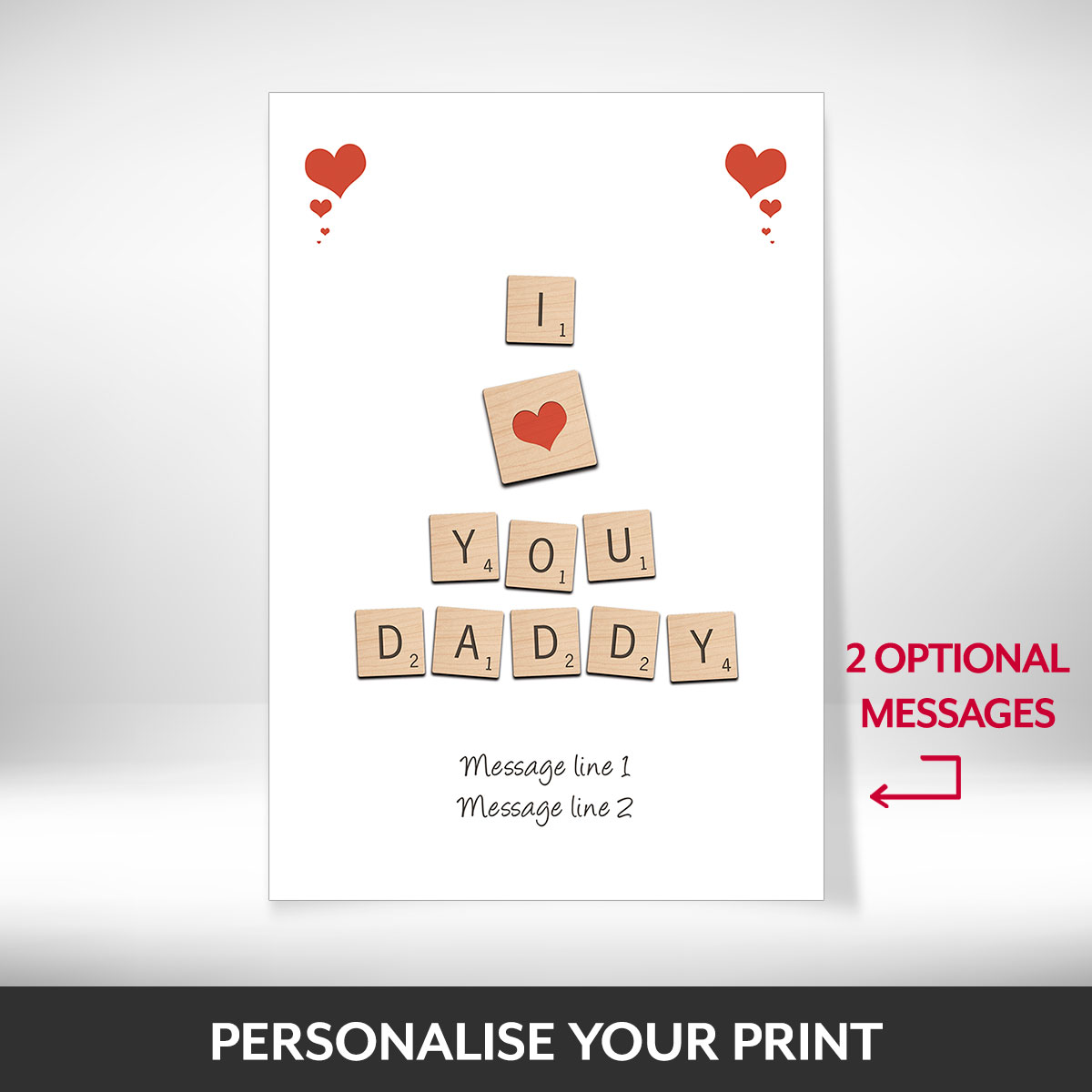What can be personalised on this personalised print