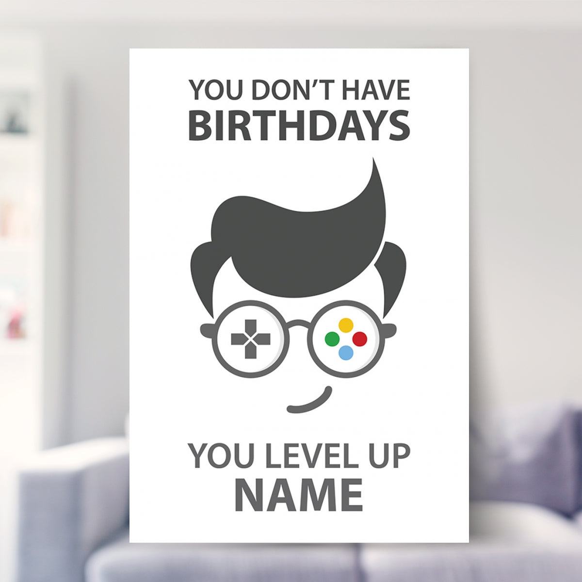 gamer shown in a living room