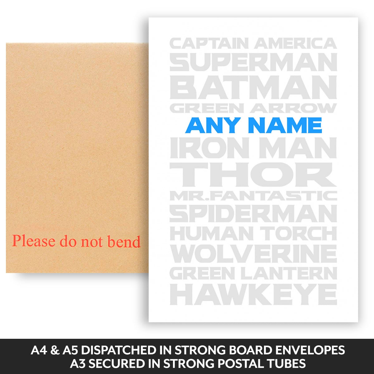 Dispatched in strong board backed envelopes