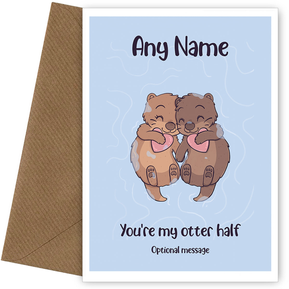  Cute Otter Love Card for your Bride or Groom -Happy