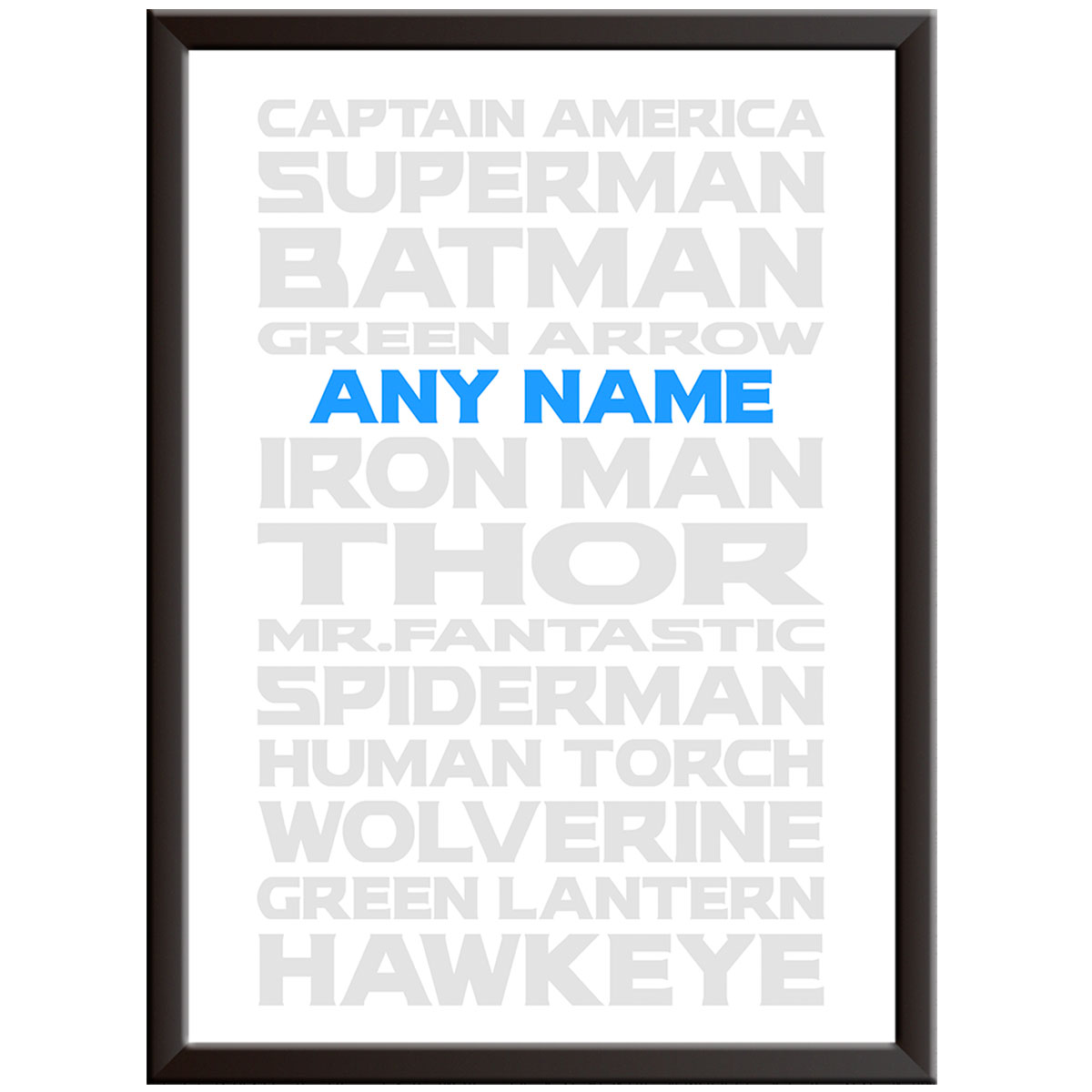 Personalised Male Superhero Print