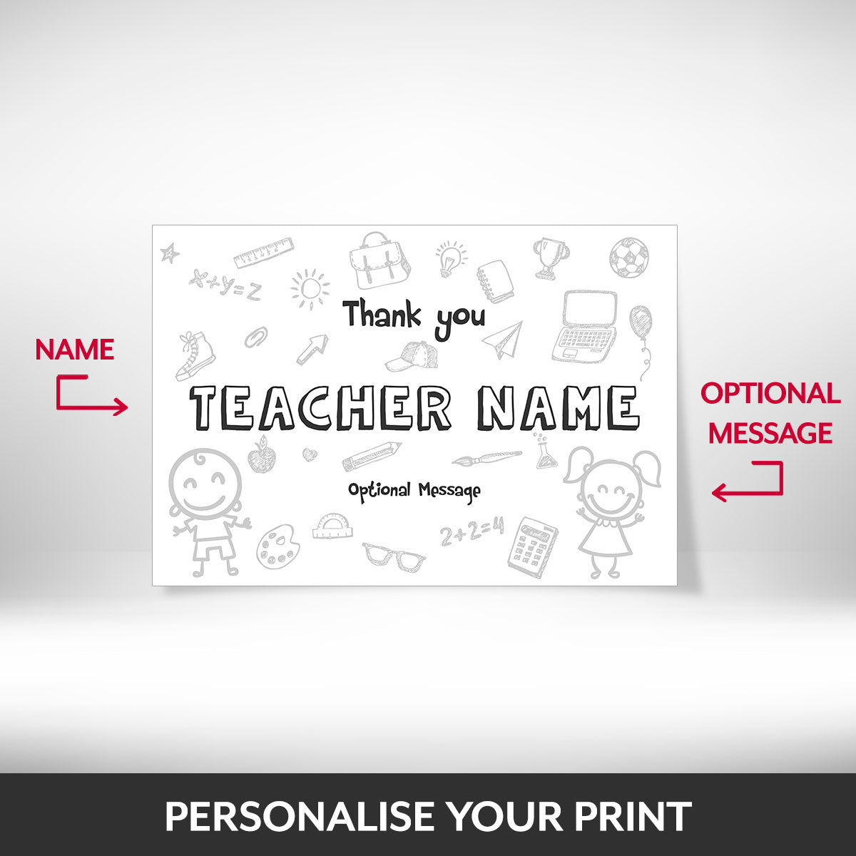 What can be personalised on this personalised print