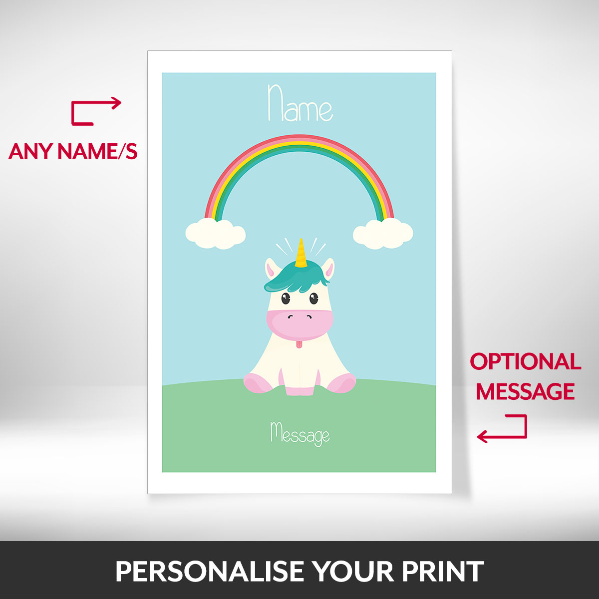 What can be personalised on this personalised print