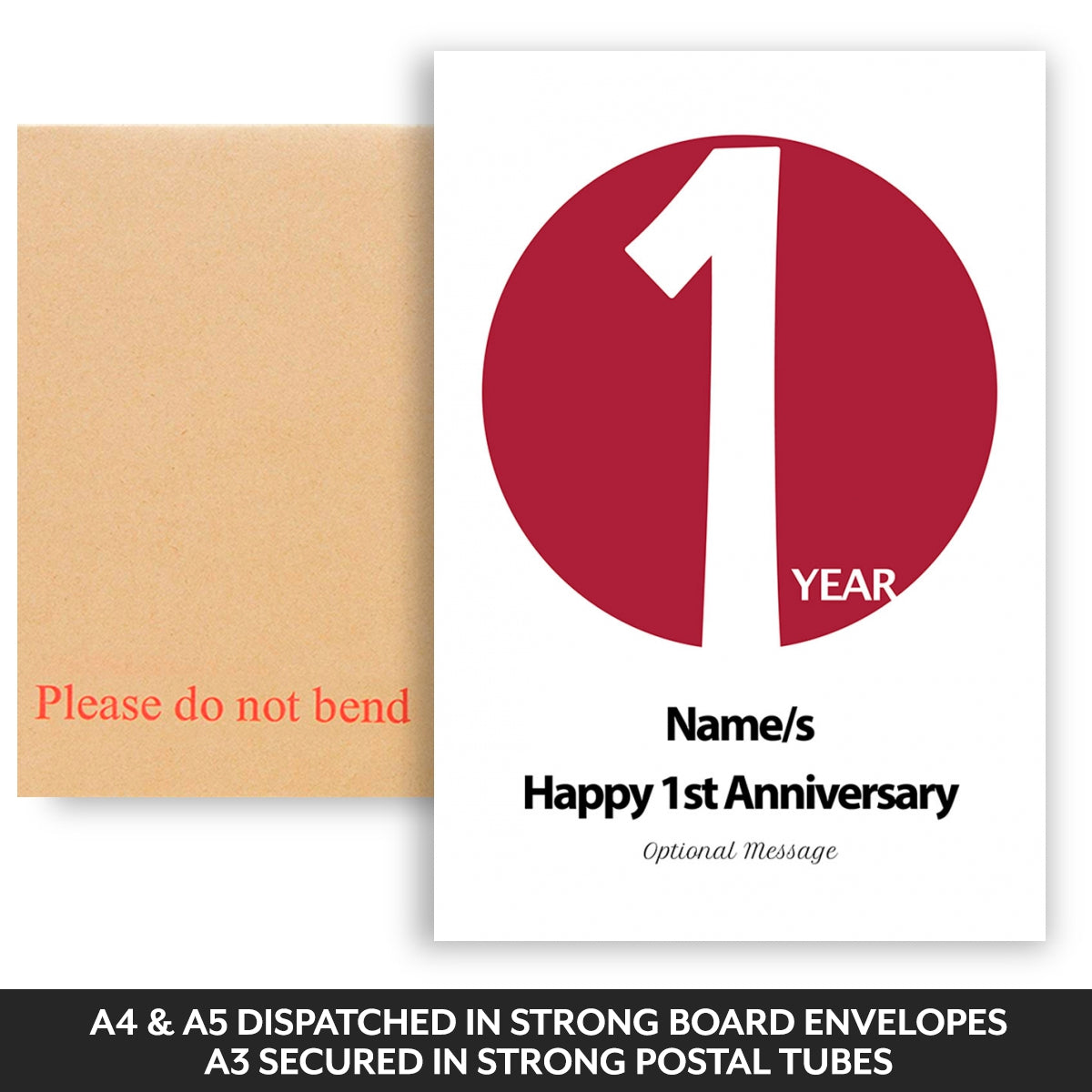 Dispatched in strong board backed envelopes