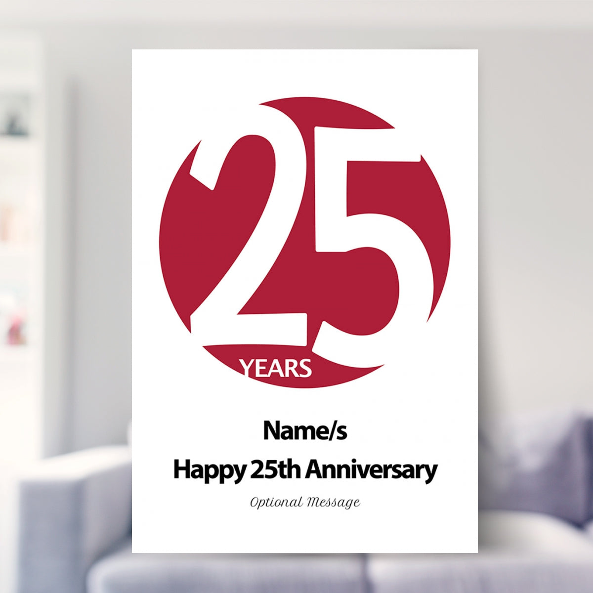 25th anniversary gifts for him shown in a living room