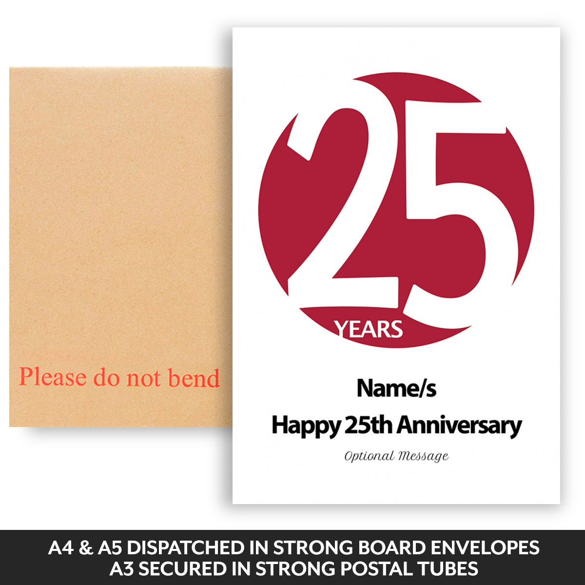 Dispatched in strong board backed envelopes