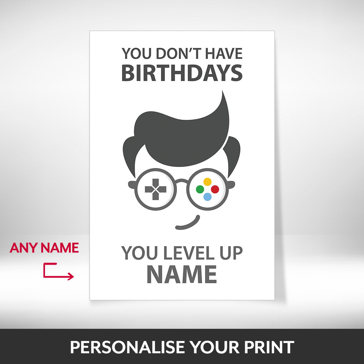 What can be personalised on this personalised print