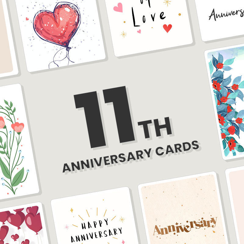 Personalised 11th Anniversary Cards