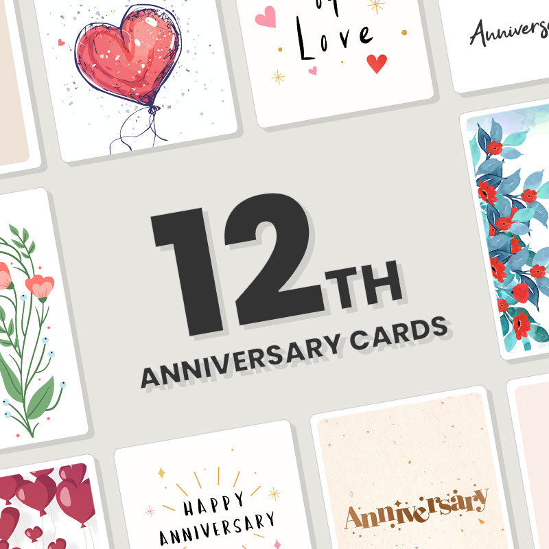 Personalised 12th Anniversary Cards