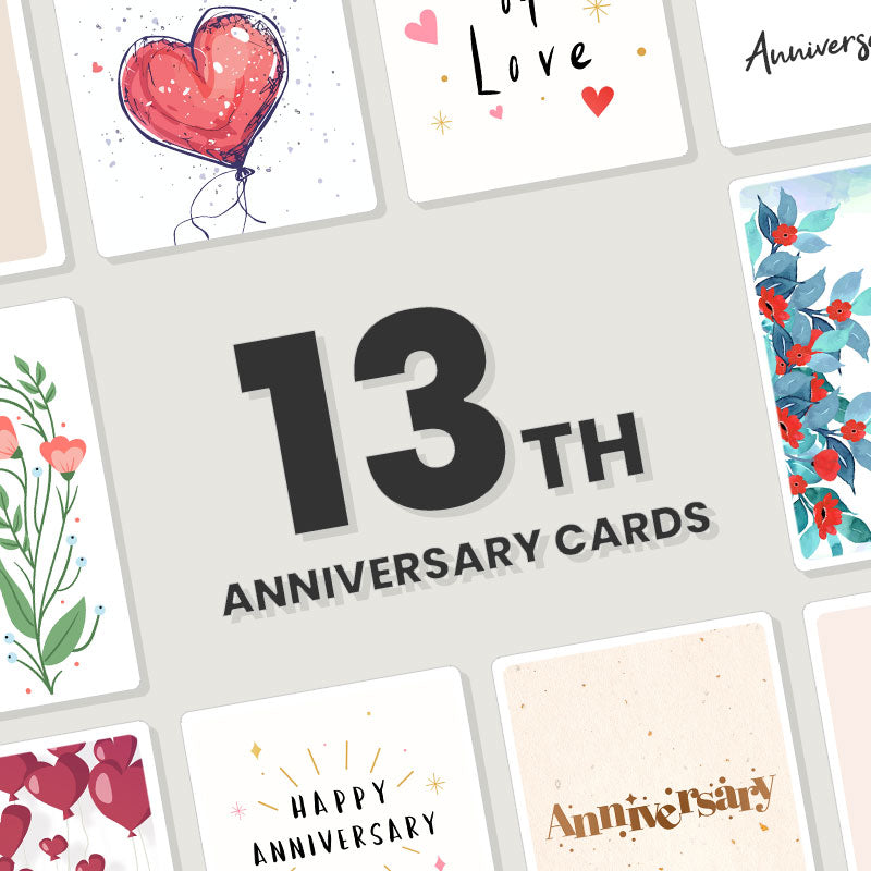 Personalised 13th Anniversary Cards